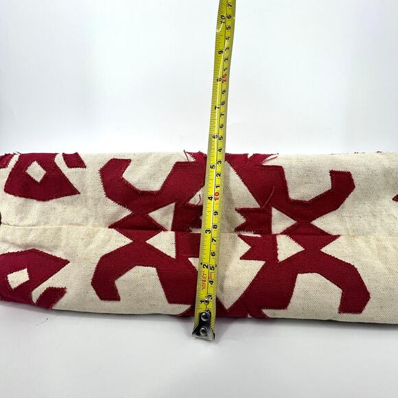 Lucky Brand Aztec Print Southwest Red and Cream Large Cotton Tote Shoulder Purse - Picture 5 of 12